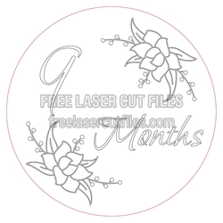 9 Months Floral Milestone Sign | Free Laser Cut File