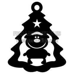 Christmas Tree Deer Ornament Laser Cut File
