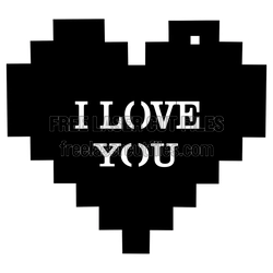 Pixel Heart "I Love You" Laser Cut Valentine Design