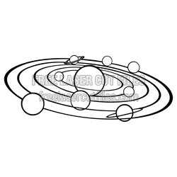 Solar System Planets Clipart Laser Cut File