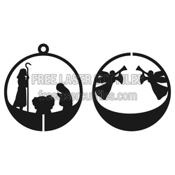 3D Christmas Ornaments Laser Cut File Set, 3mm Ready