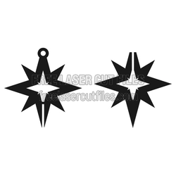 3D Christmas Star Ornaments, Laser Ready Cut File