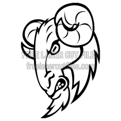 Angry Ram Head Sign SVG Laser Cut File