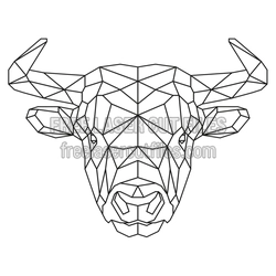 Geometric Bull Head Laser Cut File, Ready to Cut