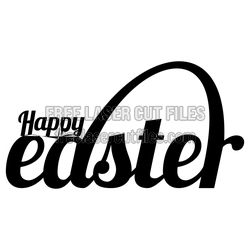 Happy Easter Script Sign for Laser Cut Craft Projects