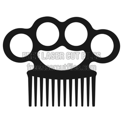 Laser Cut Beard Comb Template with Wide Grip Handle