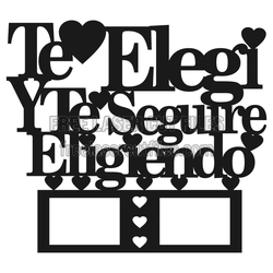 Te Amo Together Valentine Laser Cut Portrait Frame