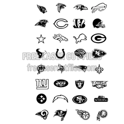 32 American Football Team Logo Vector Icons - Ready to Cut