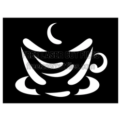 Coffee Cup Art Sign Vector for Laser Cutting