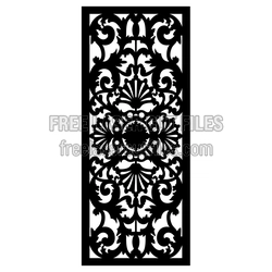 Ornamental Floral Door Screen Panel, Laser Cut File