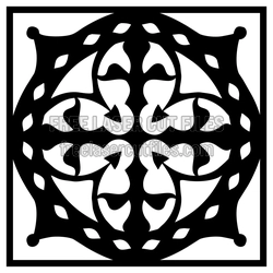 Ornamental Wall Screen Panel Pattern for Laser Cutting