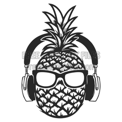 Pineapple Headphones Graphic Laser Cut Design
