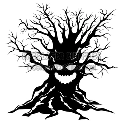 Spooky Halloween Tree Silhouette Laser Cut File