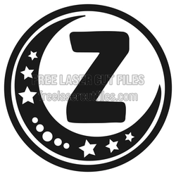 Z Moon Alphabet Key Ring SVG, Laser Ready Free Download