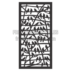 Birds on Branches Laser Cut Panel, Ready to Cut Decor