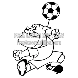 Cartoon Dog Soccer Player Laser Cut SVG