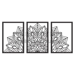 Layered Mandala Triptych Panel Laser Cut File