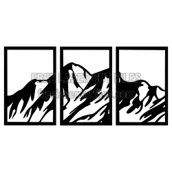 Mountain Landscape Panel Set - Laser Ready Free DXF