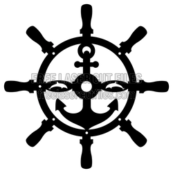 Rudder and Anchor Nautical Wall Sign, Ready to Cut