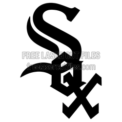 Chicago White Sox Baseball Logo Split Monogram SVG