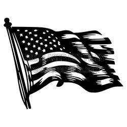 Distressed Waving American Flag Laser Cut Template
