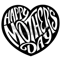 Happy Mother's Day Heart Sign, Free Laser Cut Design