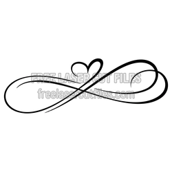 Heart Infinity Symbol Laser Cut File for Valentine Decor