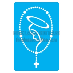 Rosary Virgin Mary Stencil for Laser Cutting