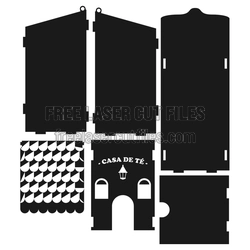 Tea House Box Laser Cut File, Free Ready-to-Cut Template