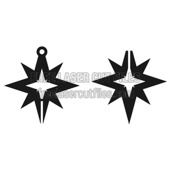 3D Christmas Star Ornament Laser Cut File, Ready to Cut