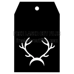 Christmas Deer Antler Ornament Tag SVG Laser Cut File