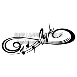 Love Infinity Symbol with Music Notes, Free Cut File