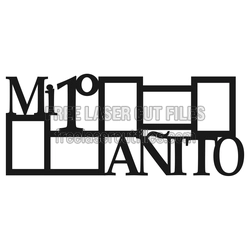 Mia Photo Frame with Name Cutouts, Laser Ready Decor