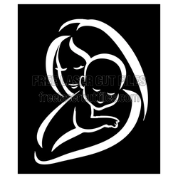 Mom Hugging Baby Laser Cut File, Free DXF Download