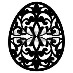 Ornamental Easter Egg Pattern, Laser Cut Decor Template