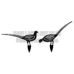 Peacock Pair Laser Cut Garden Ornament Template