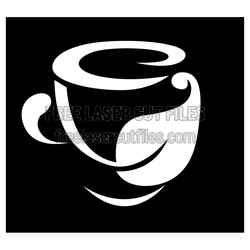 Decorative Coffee Cup Sign Laser Cut File for Decor