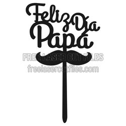 Father's Day Mustache Cake Topper, Ready to Cut