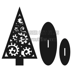 Christmas Mandala Tree Ornament Laser Cut File, 3mm