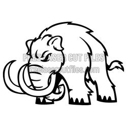 Cute Mammoth Mascot Clipart Laser Cut File