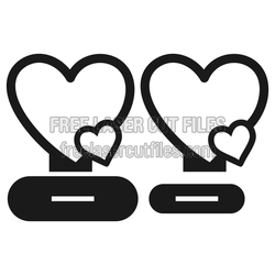 Love Photo Frame Laser Cut File, Heart Stand Design