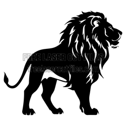 Majestic Standing Lion Silhouette Laser Cut File