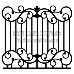 Ornamental Wrought Iron Gate Panel SVG for Laser Cutting