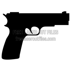 Pistol Silhouette Laser Cut File, Ready to Cut