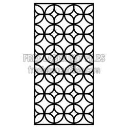 Decorative Geometric Door Panel Screen, Laser Ready Pattern