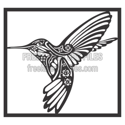 Decorative Hummingbird Panel Laser Cut File, Ready to Cut