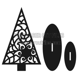 Laser Cut Christmas Mandala Ornament Tree Design