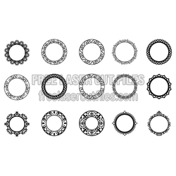 Ornamental Openwork Frames Set for Laser Cutting