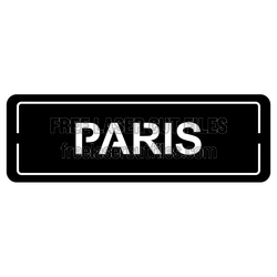 Paris City Wall Sign Plaque, Ready to Cut Laser Design