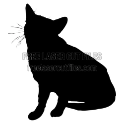Sitting Cat Silhouette Laser Cut File, Ready to Cut